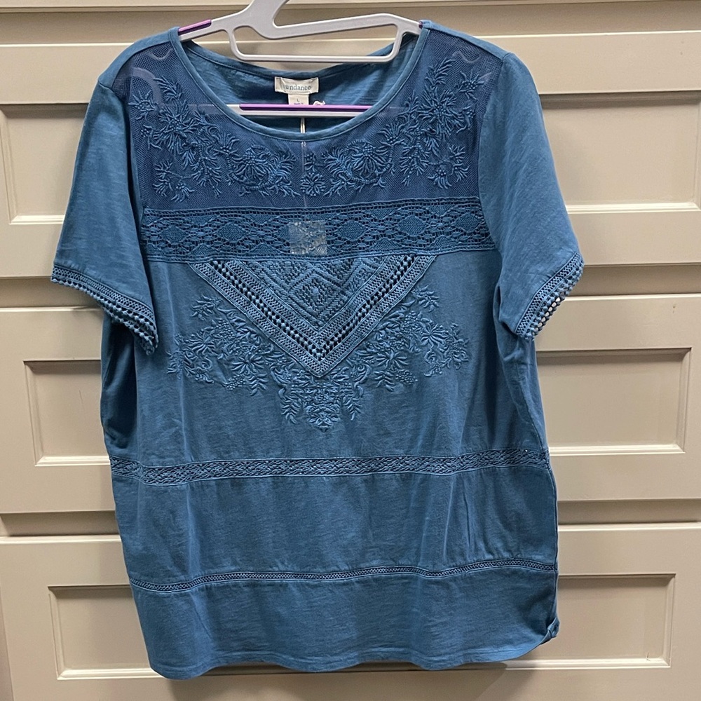 Sundance Blue Embroidered Blouse